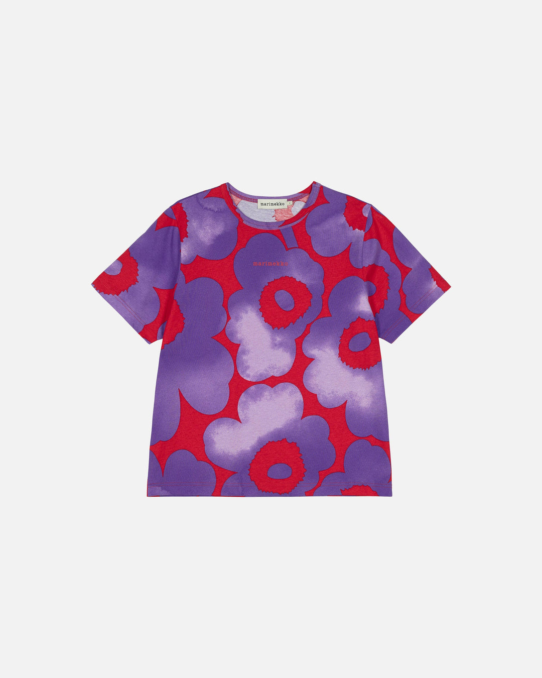 kioski erna akvarelli unikko t-shirt - red/purple