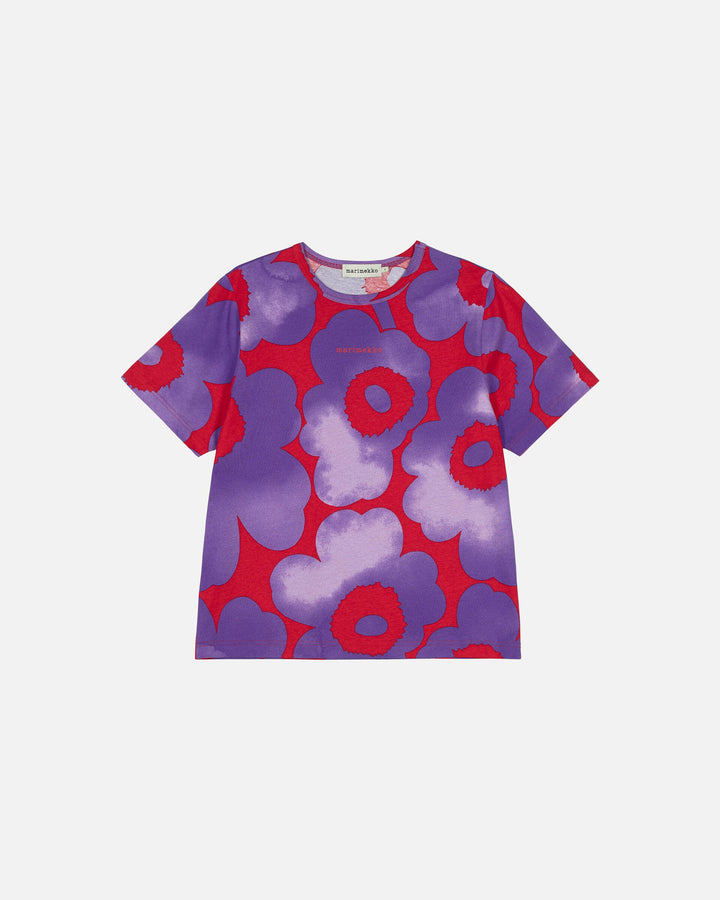kioski erna akvarelli unikko t-shirt - red/purple
