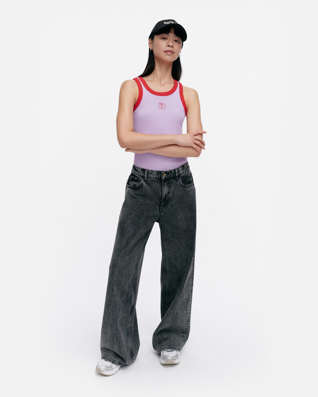 surrea piirto unikko placement jersey top - lilac