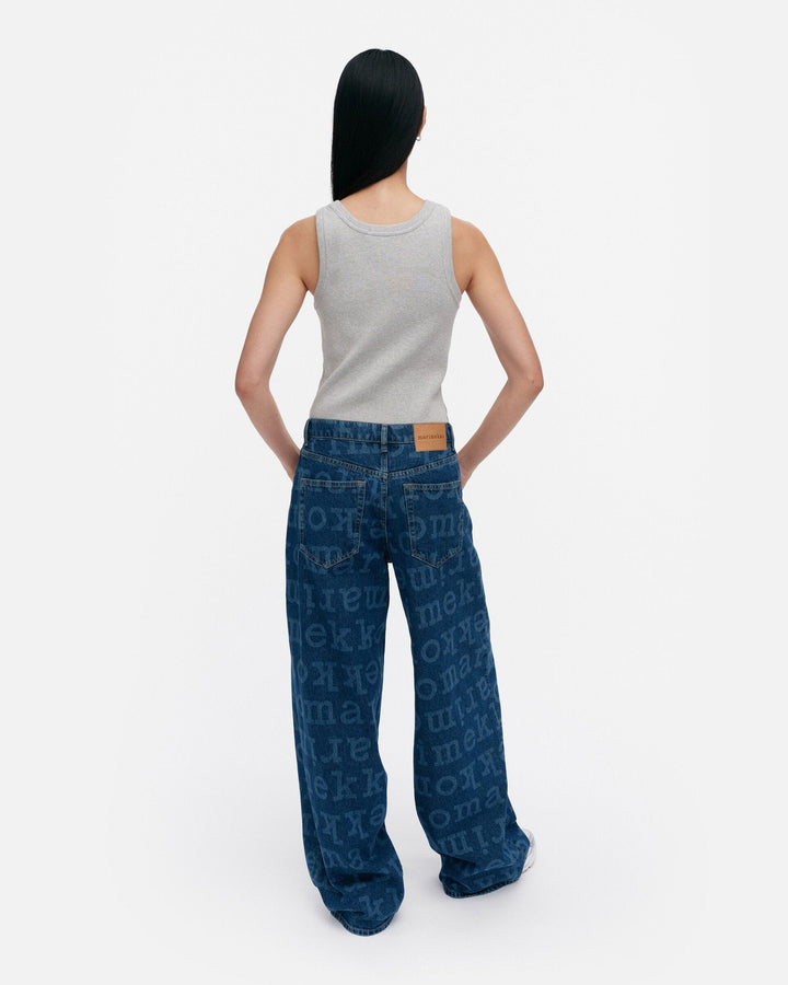 surrea piirto unikko placement jersey top - grey