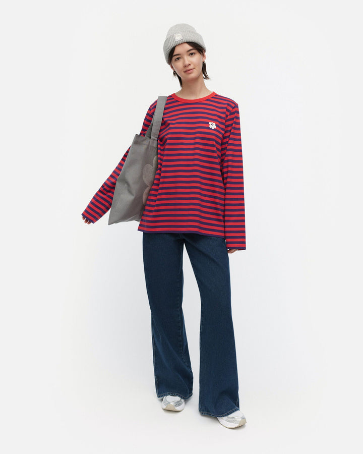 kioski tasaraita unisex jersey longsleeve shirt - red/blue