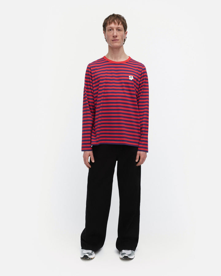 kioski tasaraita unisex jersey longsleeve shirt - red/blue