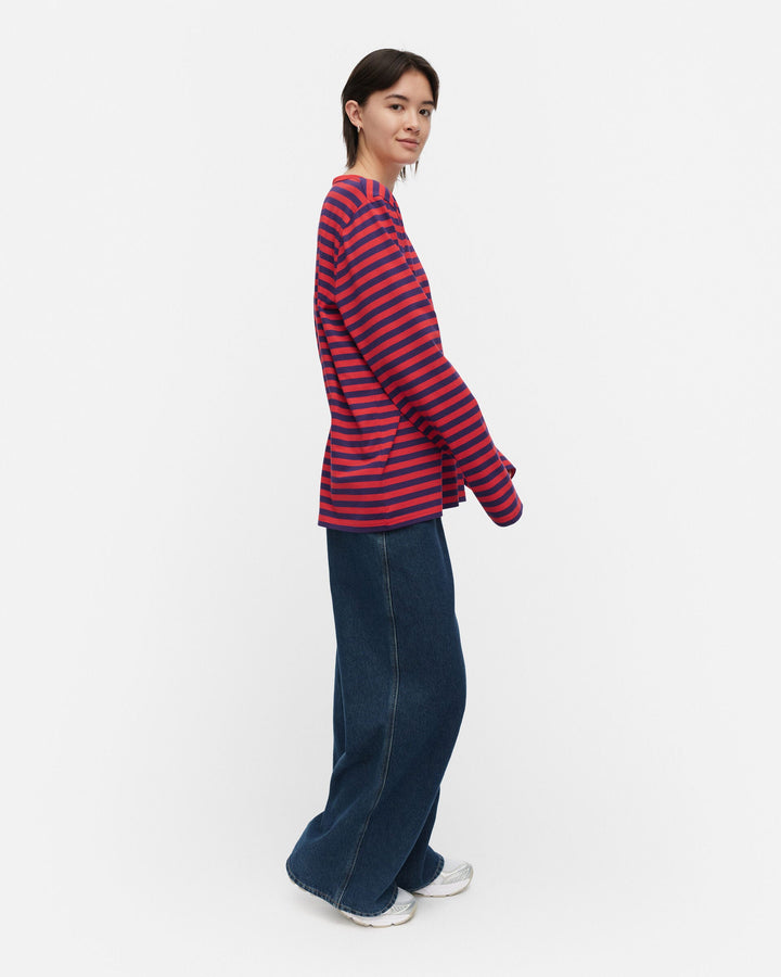 kioski tasaraita unisex jersey longsleeve shirt - red/blue