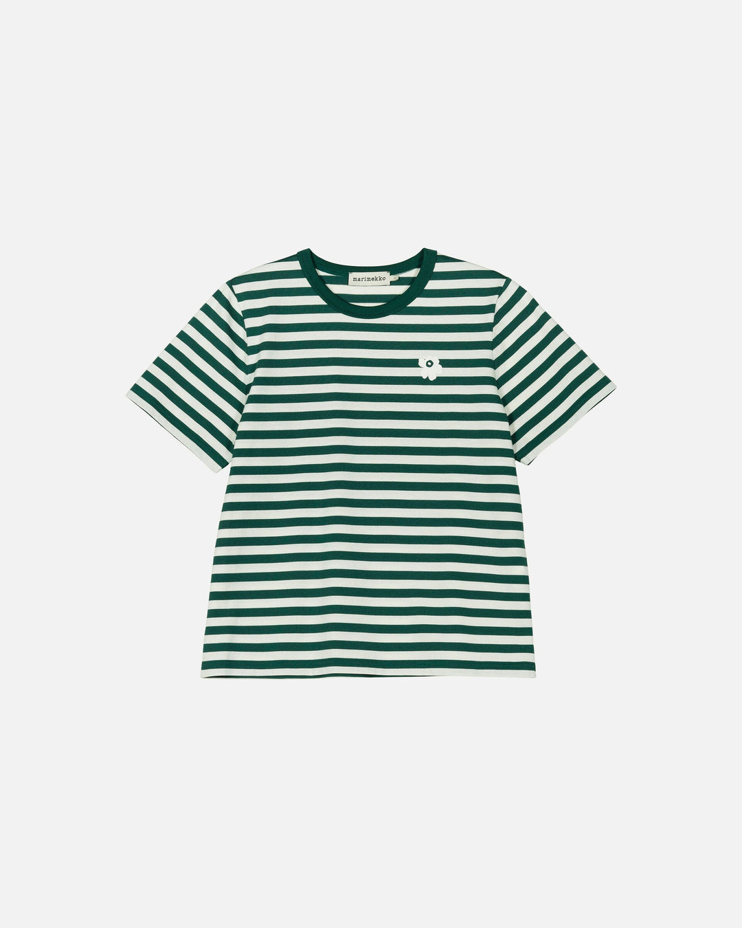 kioski unikko tasaraita t-shirt - navy green