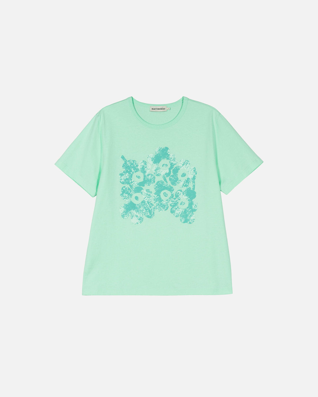 kioski vihne unikko placement t-shirt - seafoam green