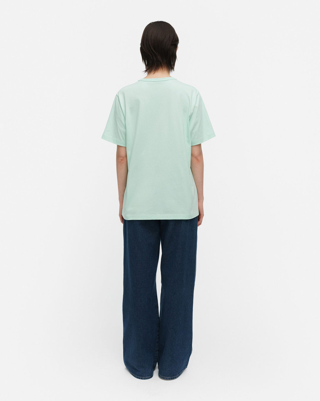 kioski vihne unikko placement t-shirt - seafoam green