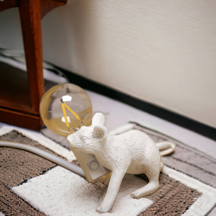 White Mouse Resin Night Light