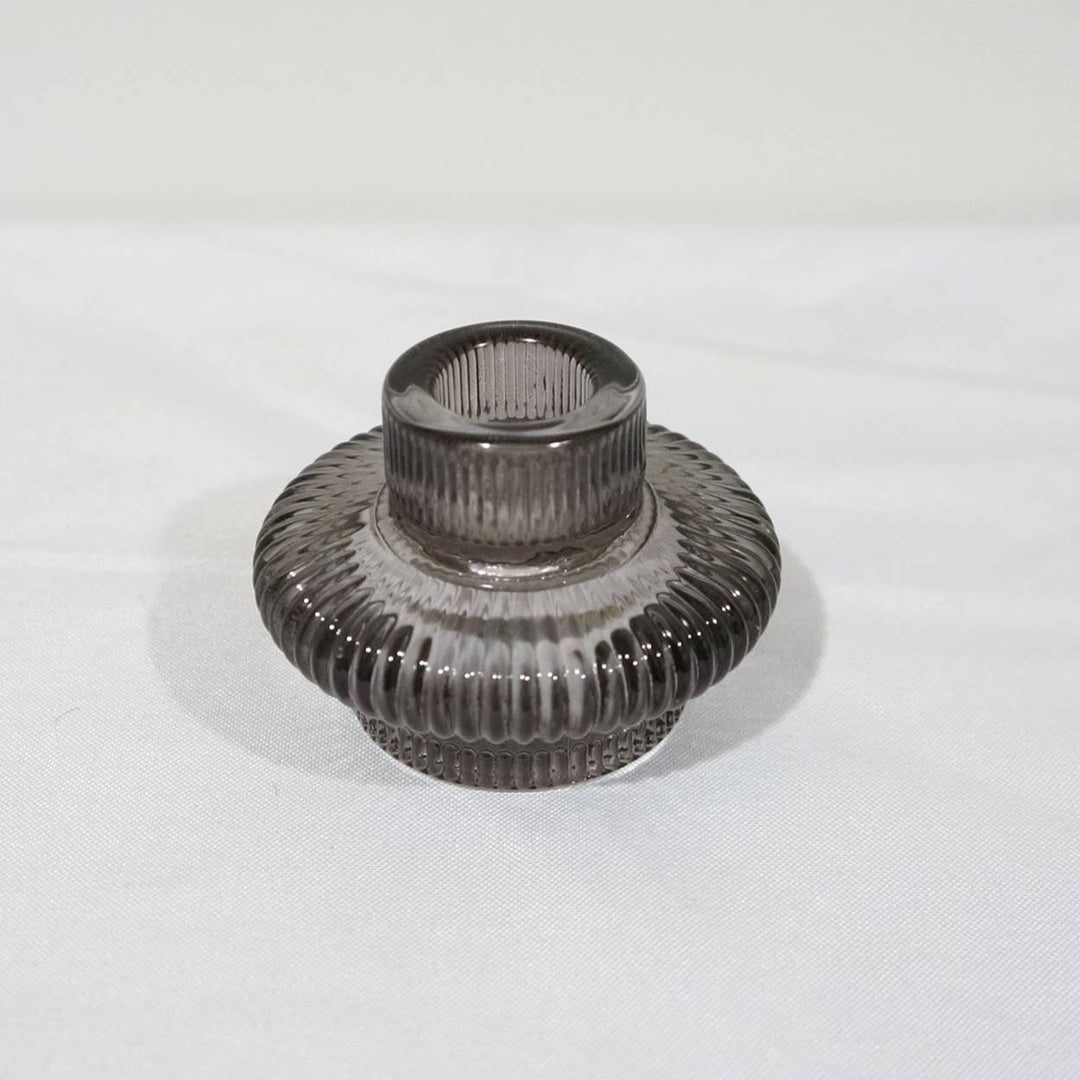 Double Sided Glass Candle Holder - Diamond Edge