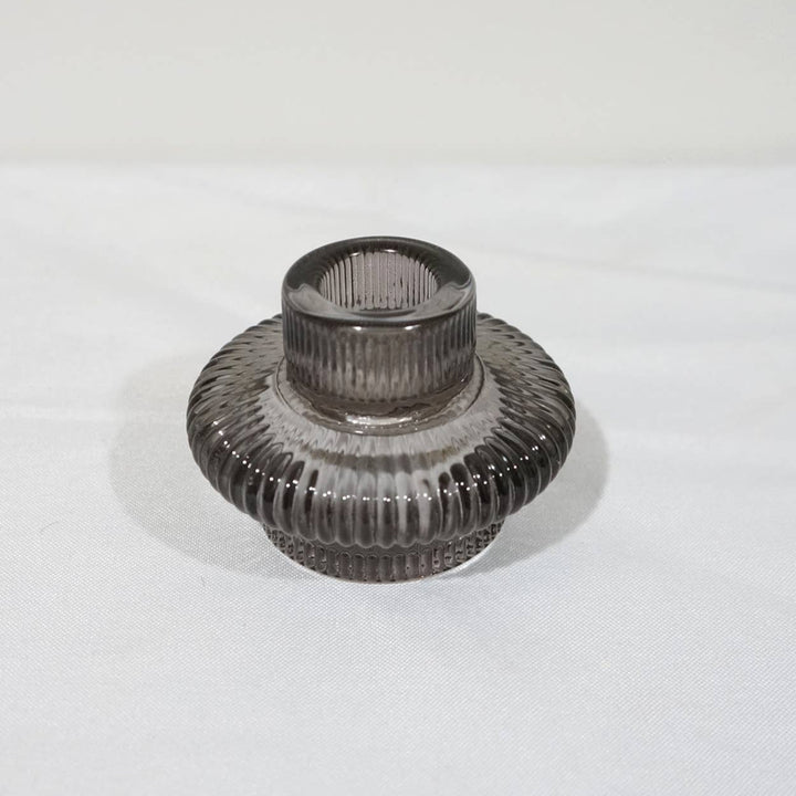 Double Sided Glass Candle Holder - Diamond Edge