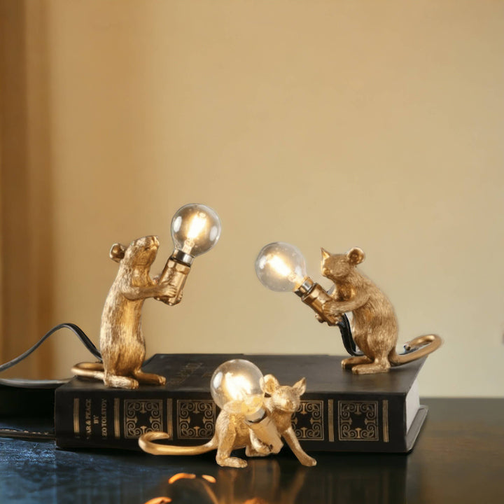 Gold Plated Mouse Resin Night Light