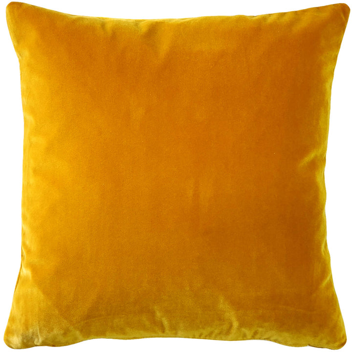 Castello Deep Yellow Velvet Throw Pillow, 20"x20"