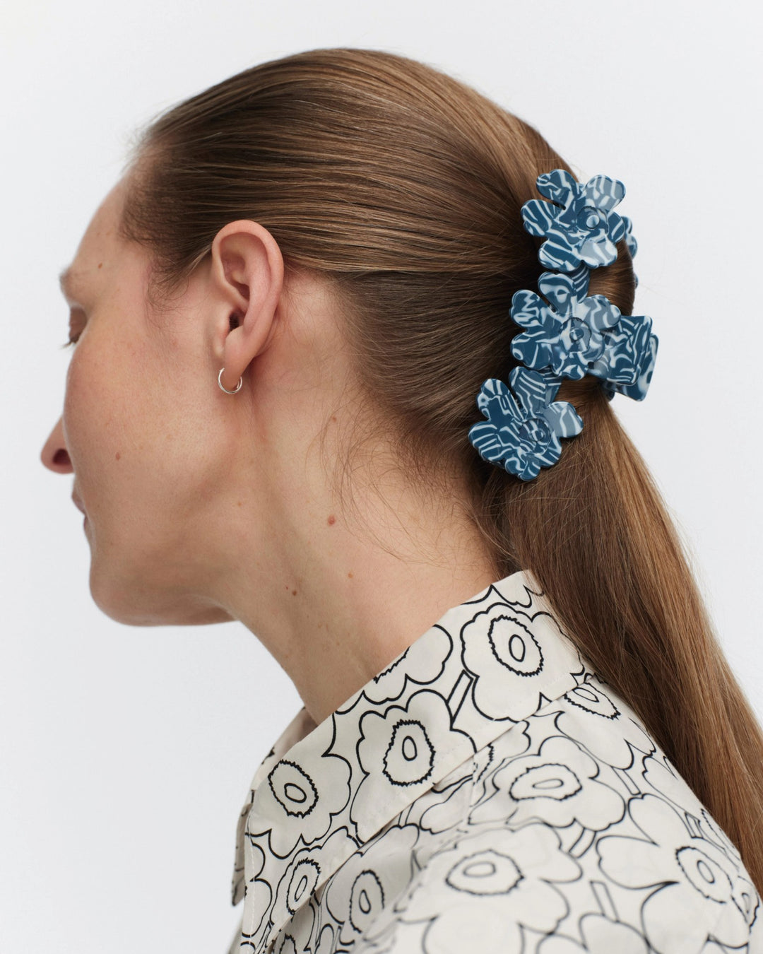 mini unikko hair clip - blue