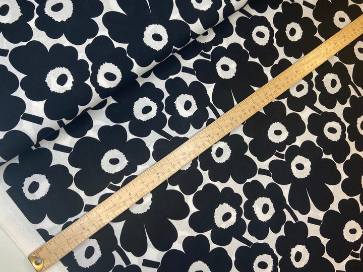 mini-unikko black cotton fabric