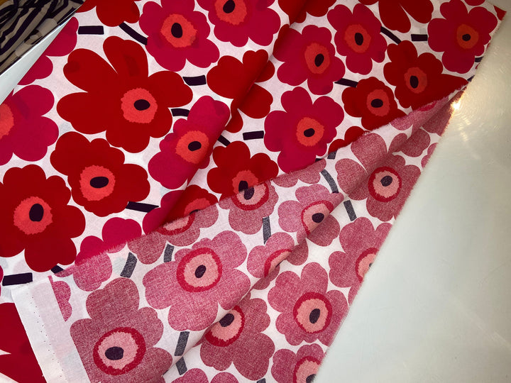 mini-unikko red cotton fabric