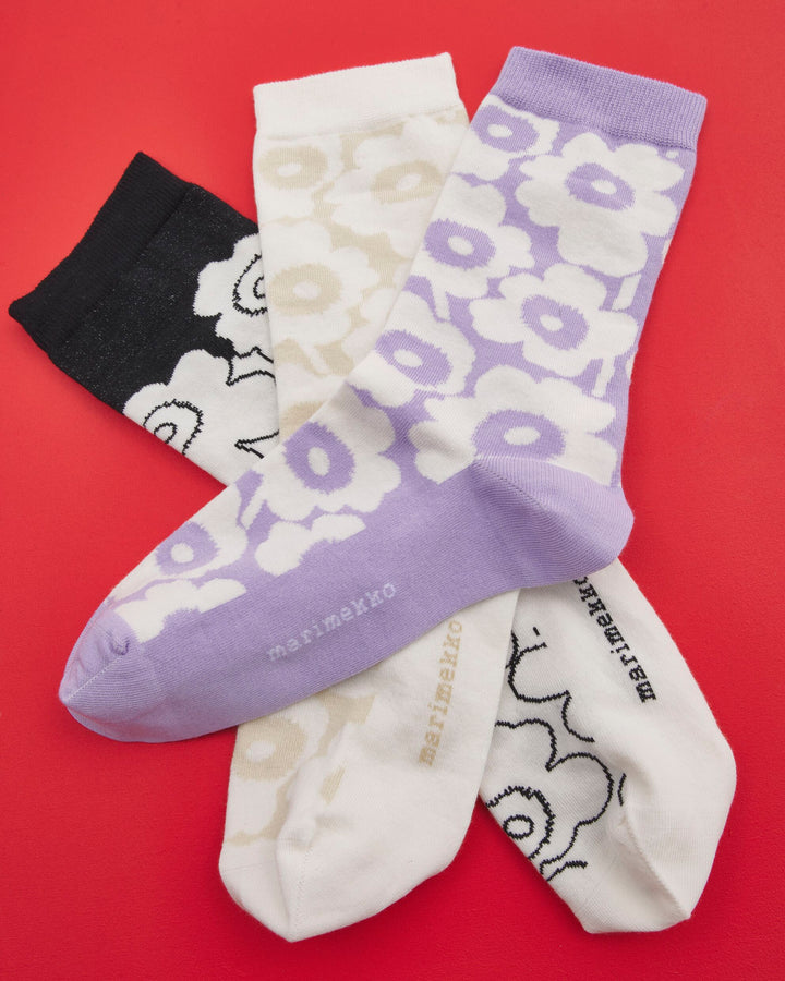 linjaus piirto unikko socks - black/white