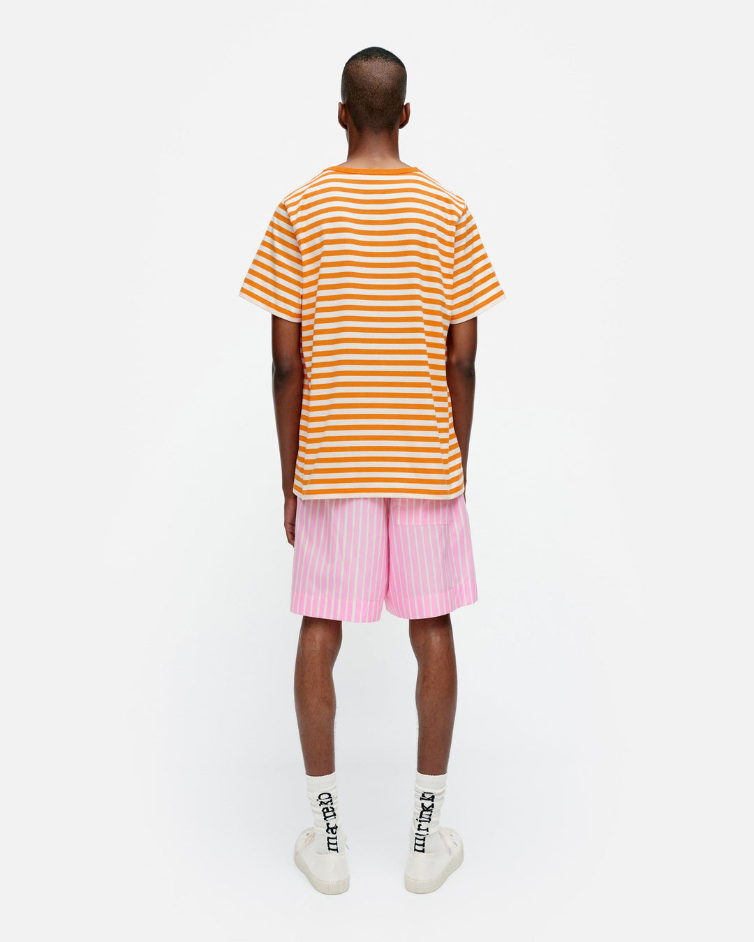 kioski tasaraita relaxed short sleeve t-shirt - orange