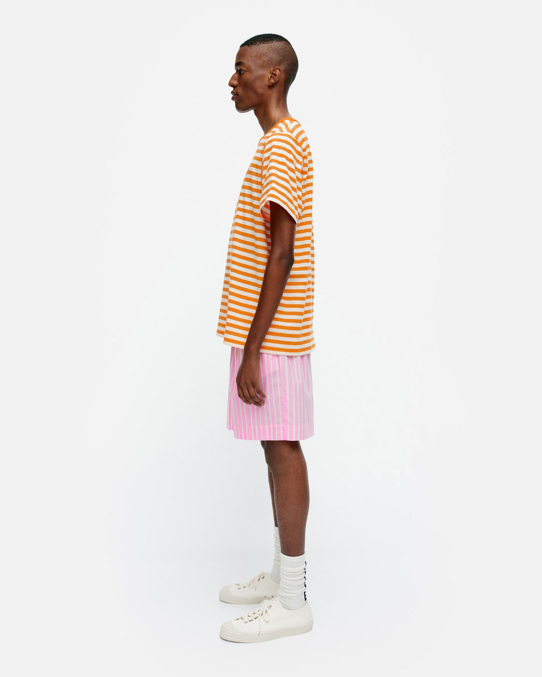 kioski tasaraita relaxed short sleeve t-shirt - orange