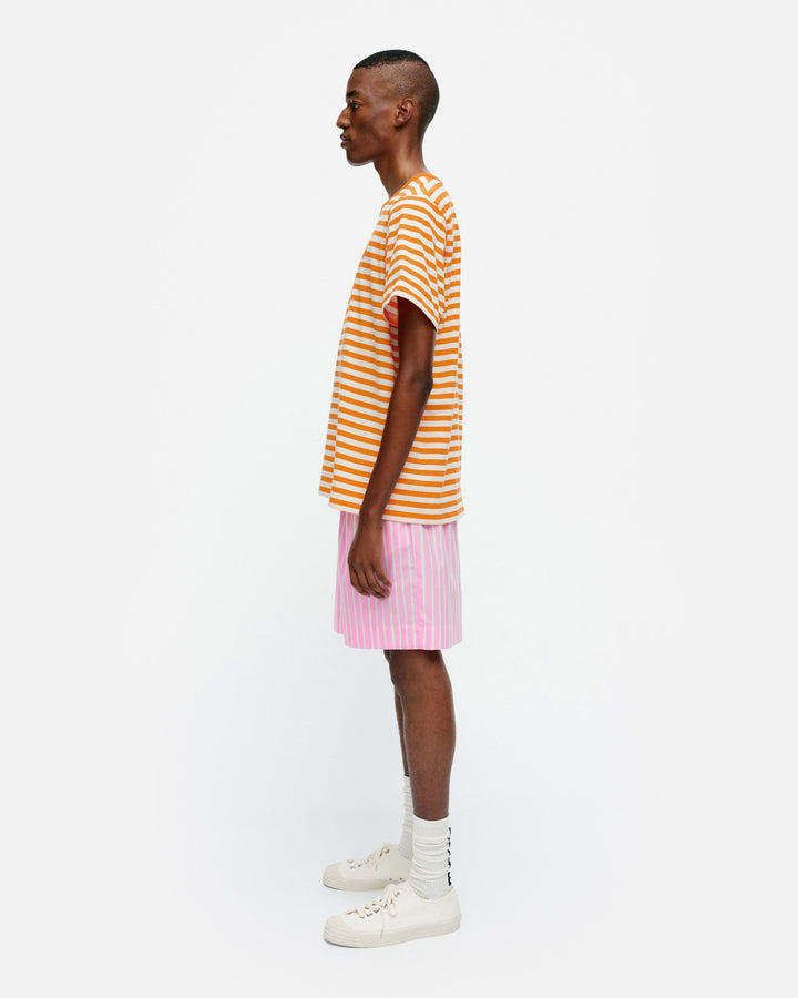 kioski tasaraita relaxed short sleeve t-shirt - orange