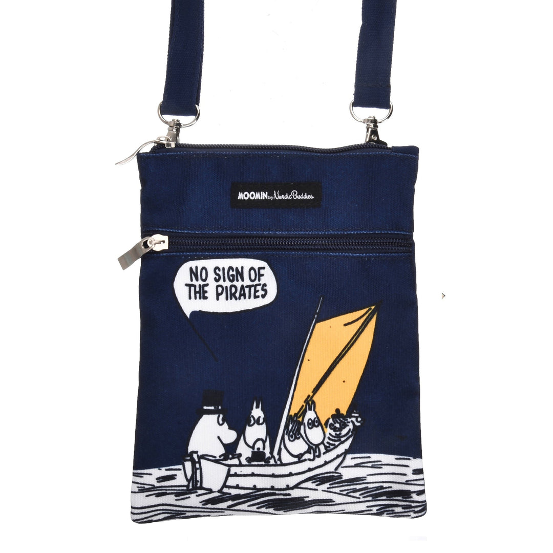 Moomins At Sea Passport Bag - Navy Blue