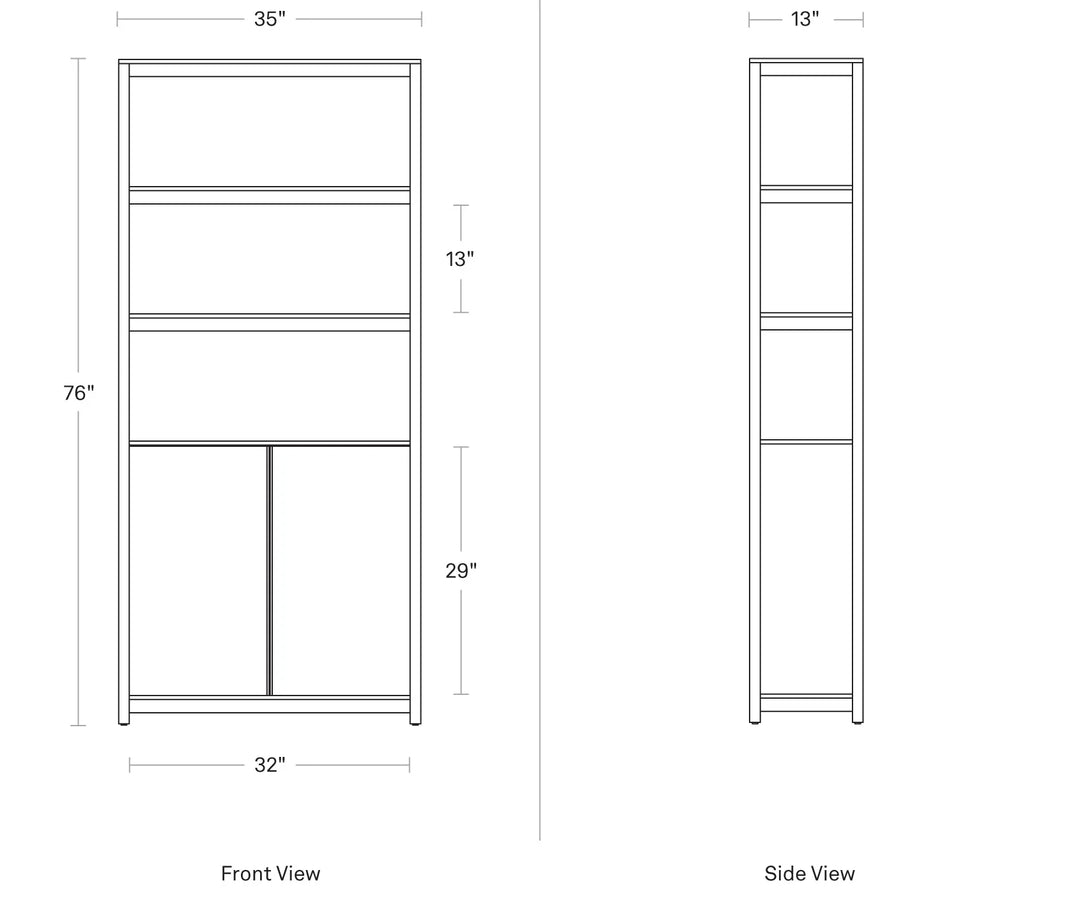 Open Plan Tall Bookcase with Storage