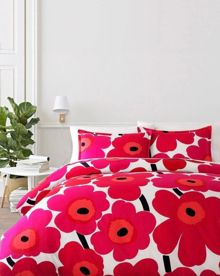 unikko euro duvet cover queen red