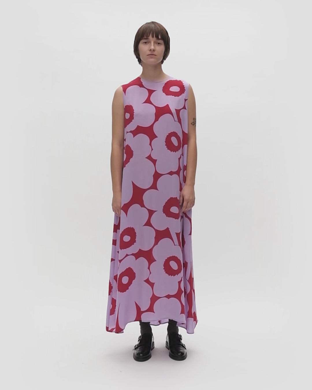 migot unikko cupro dress - purple/red