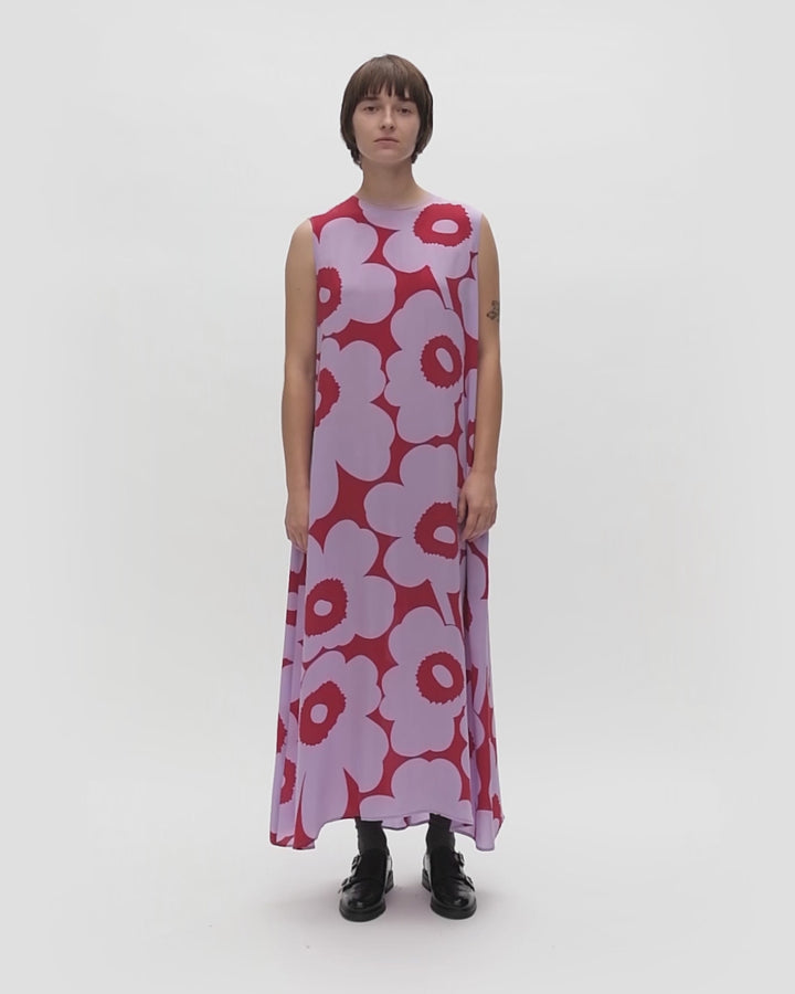 migot unikko cupro dress - purple/red