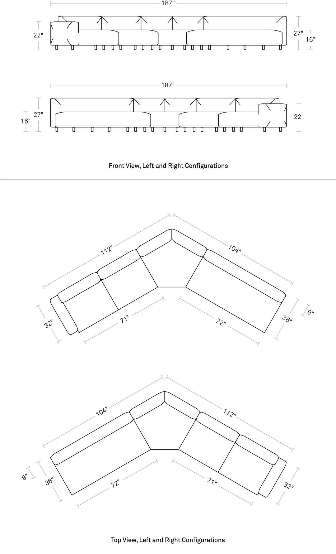 9 Yard Outdoor Angled Sectional Sofa