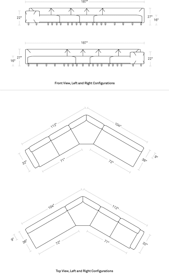 9 Yard Outdoor Angled Sectional Sofa