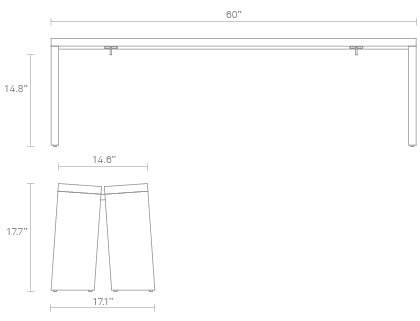 Amicable Split 60" Bench