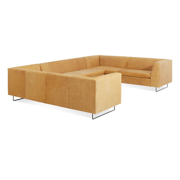 Bonnie & Clyde U-Shaped Leather Sectional Sofa
