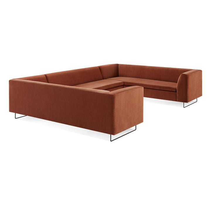 Bonnie and Clyde U-Shaped Velvet Sectional Sofa