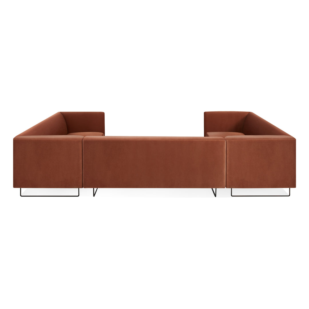 Bonnie and Clyde U-Shaped Velvet Sectional Sofa