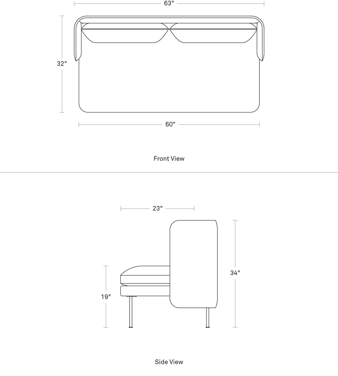 Bloke 60" Sofa with Arms