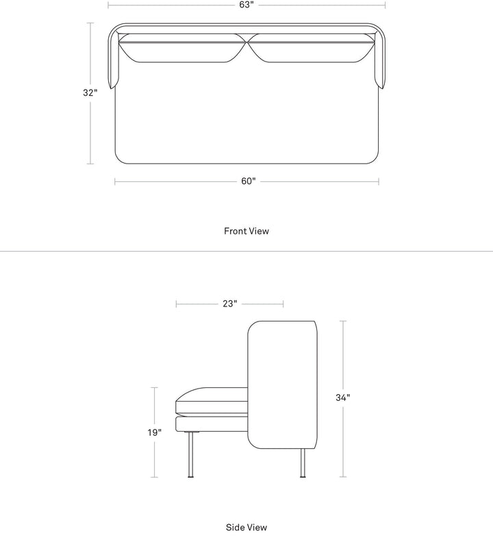 Bloke 60" Sofa with Arms