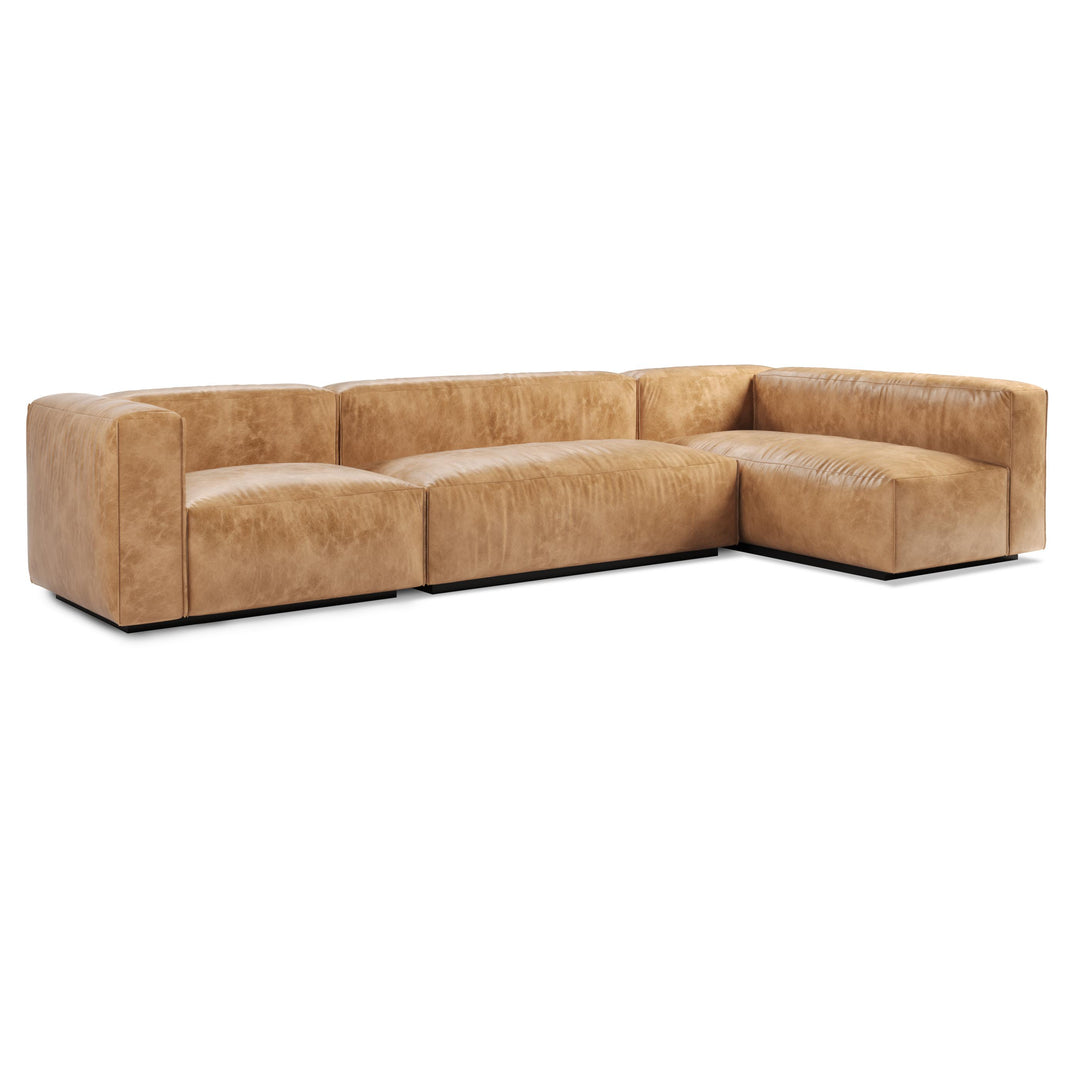 Cleon Medium+ Leather Sectional Sofa