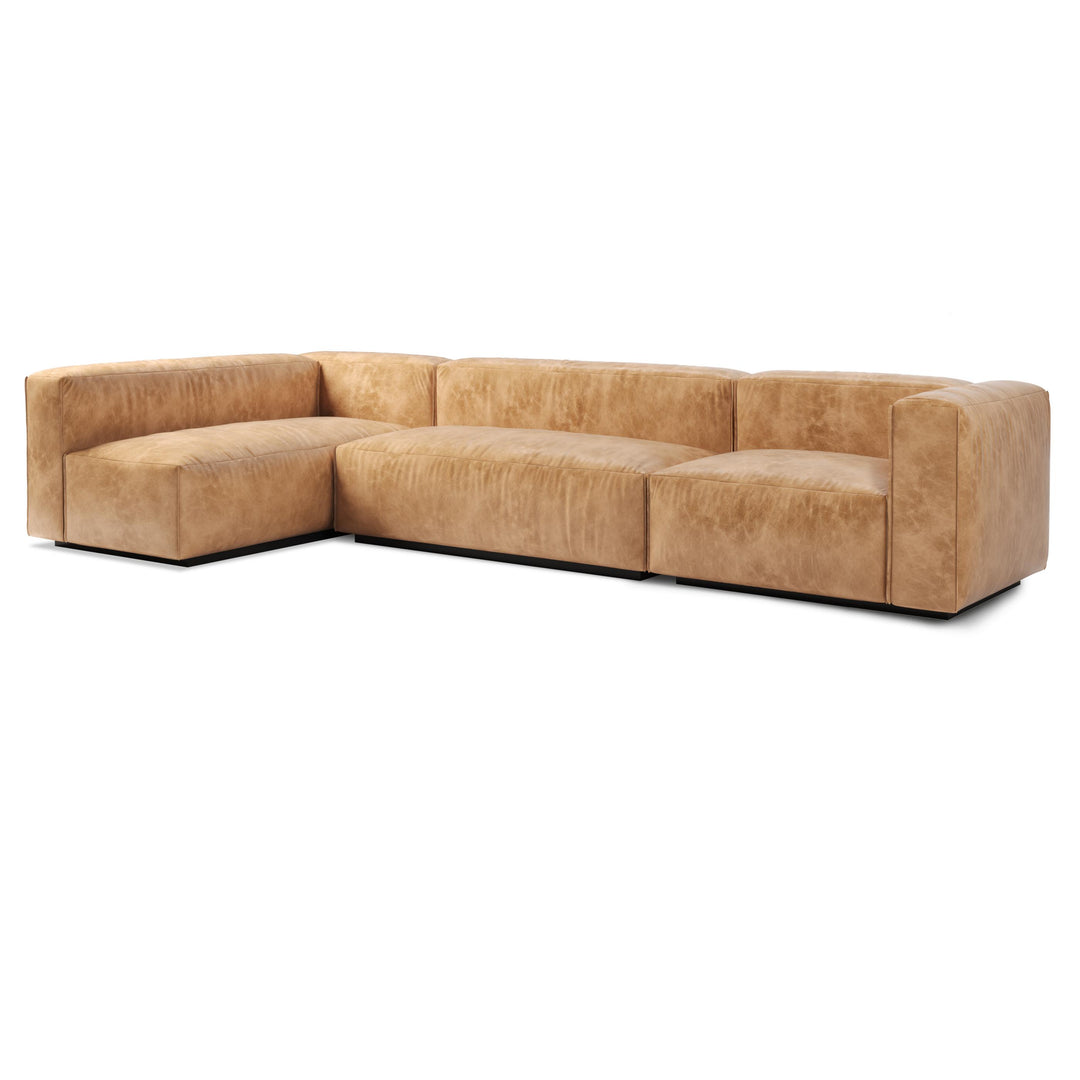 Cleon Medium+ Leather Sectional Sofa