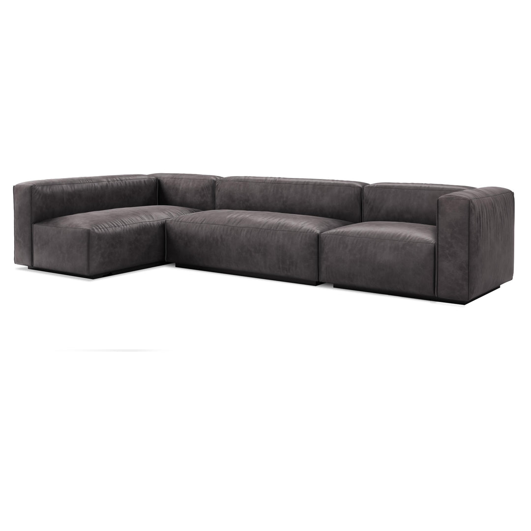 Cleon Medium+ Leather Sectional Sofa