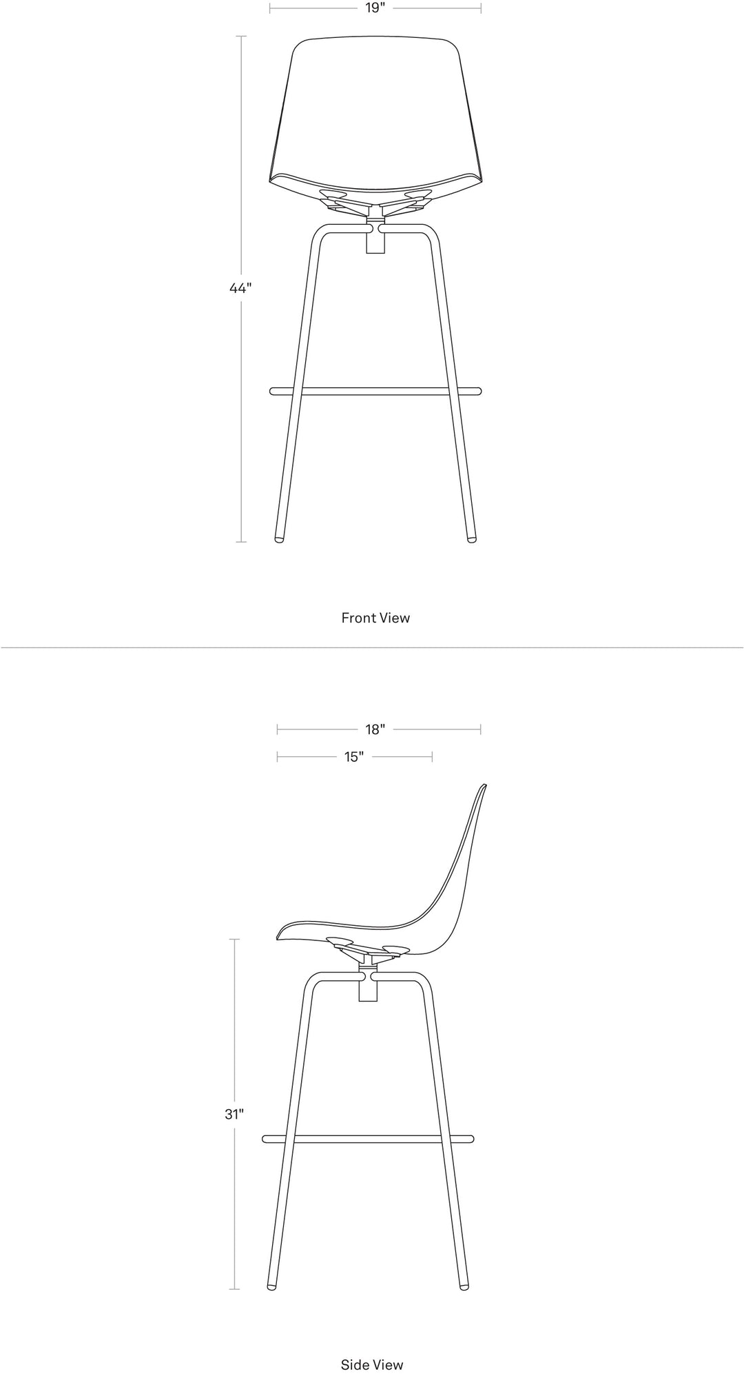 Clean Cut Swivel Barstool