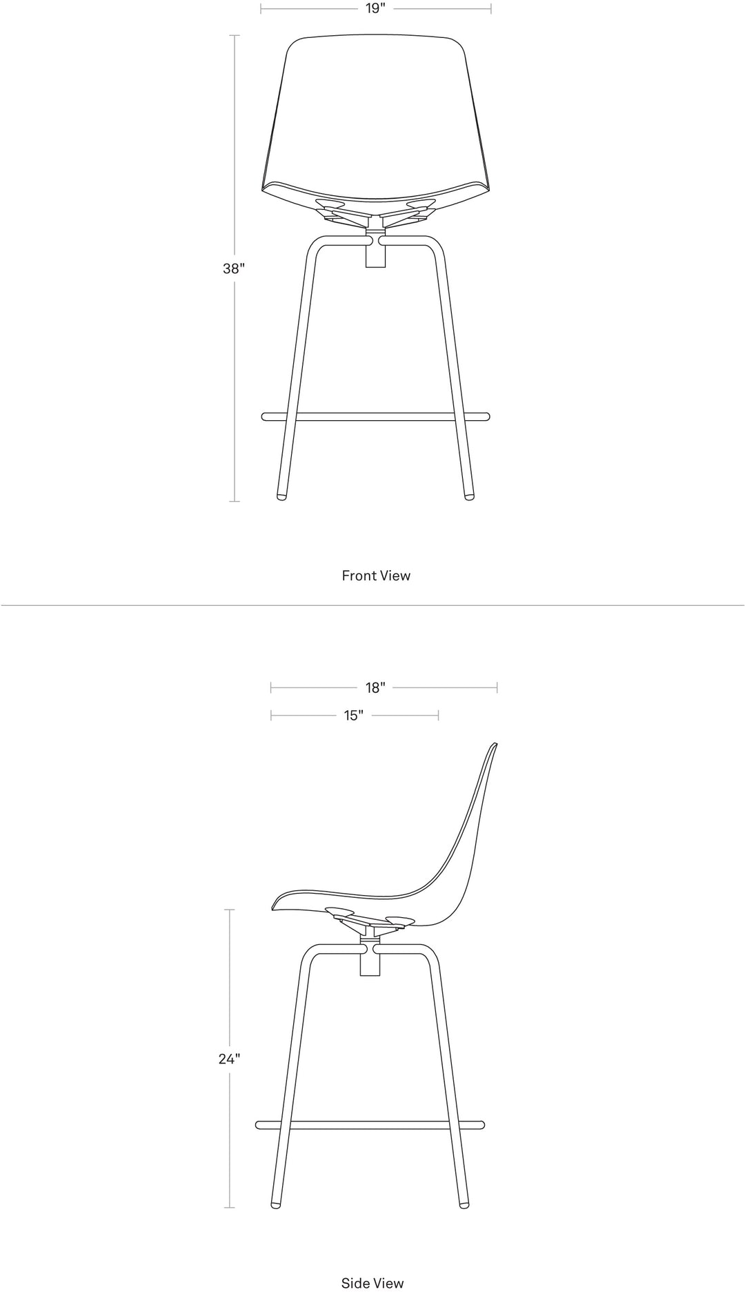 Clean Cut Swivel Counter Stool