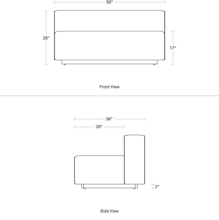 Cleon 56" Armless Sofa