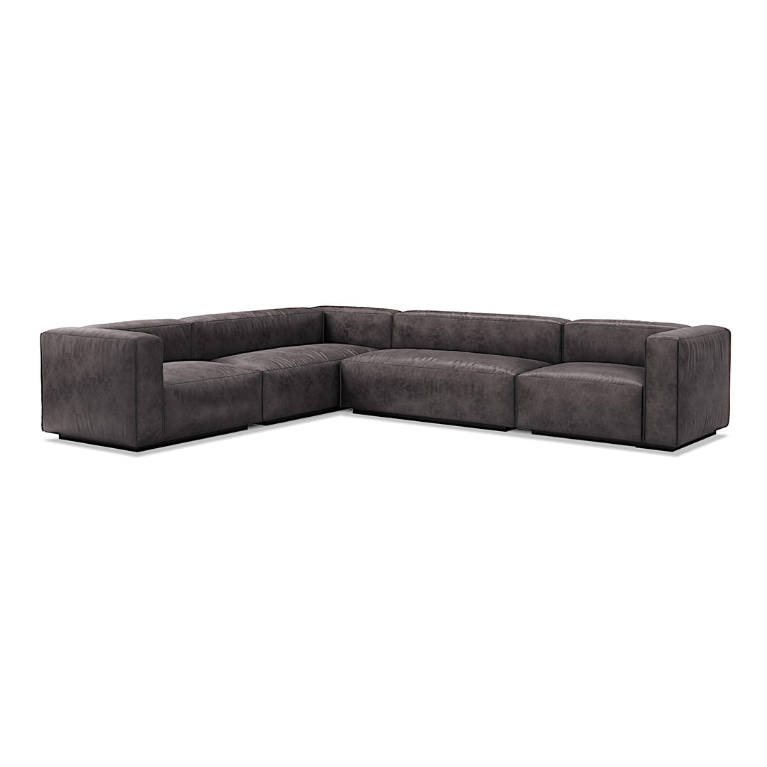 Cleon Large Leather Sectional Sofa