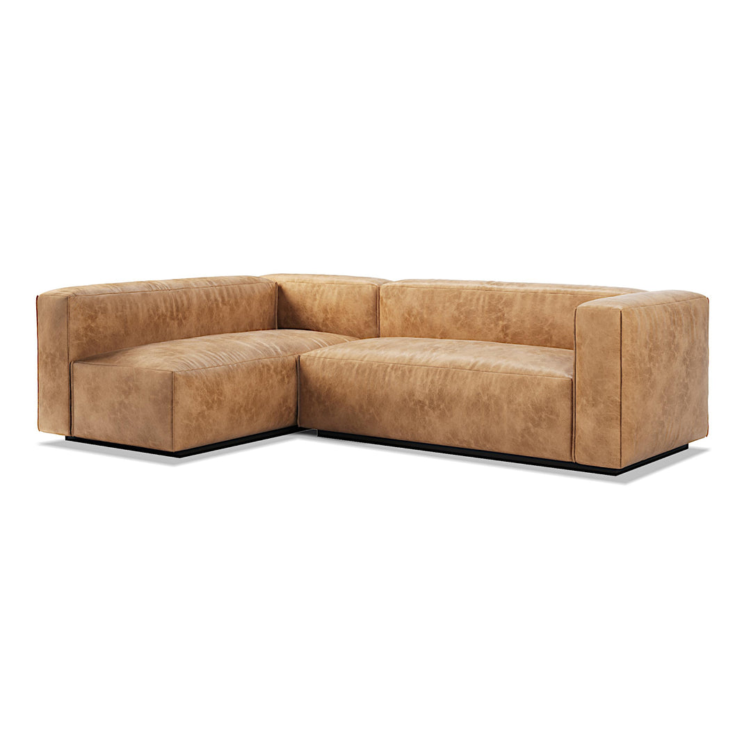 Cleon Small Leather Sectional Sofa