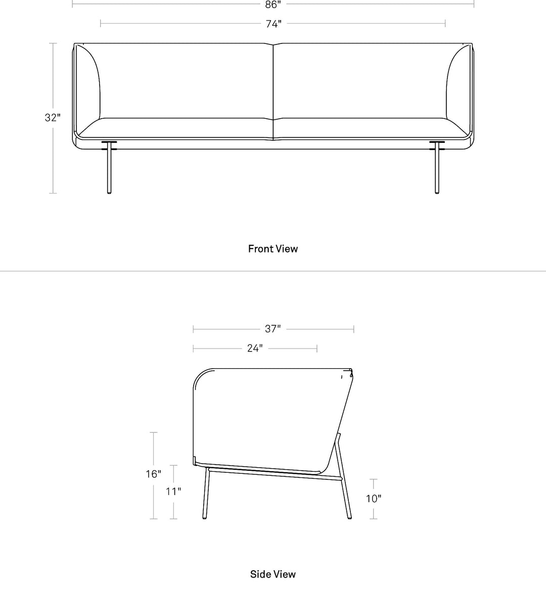 Dandy 86" Leather Sofa