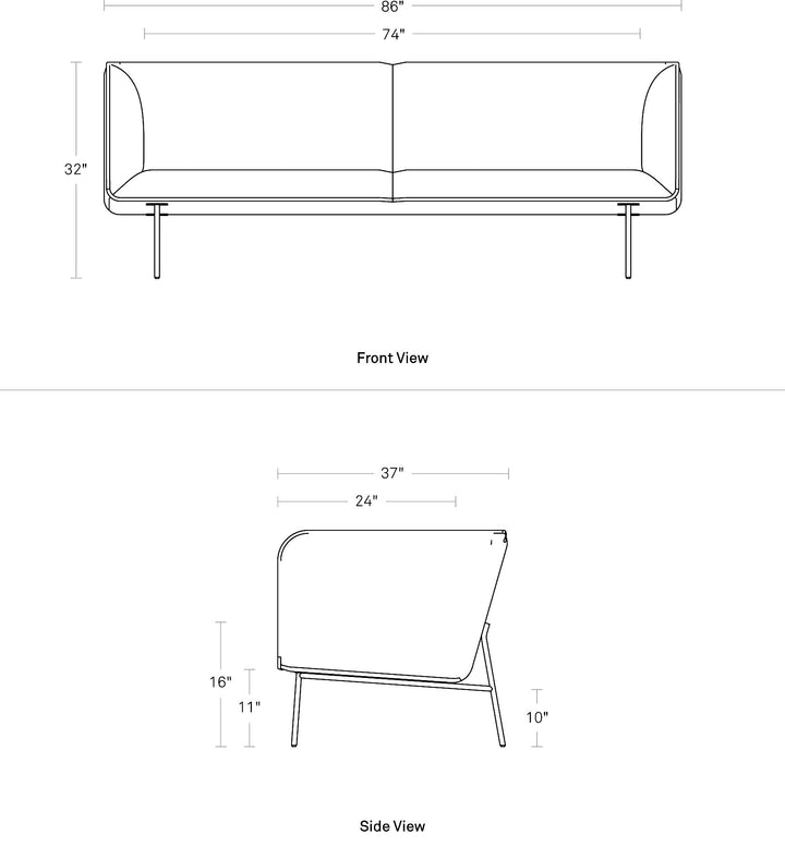 Dandy 86" Leather Sofa