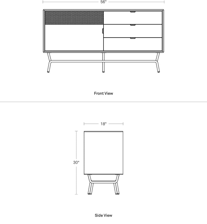 Dang 1 Door / 3 Drawer Console