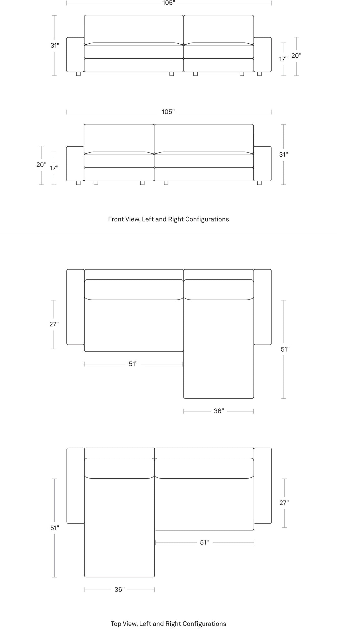 Esker Sofa w/ Chaise