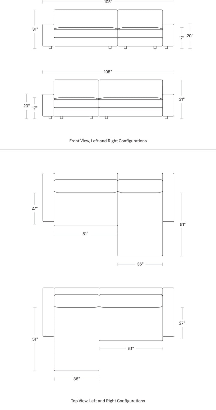 Esker Sofa w/ Chaise