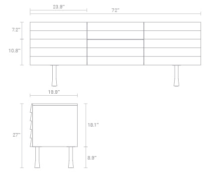Lap 2 Door / 2 Drawer Credenza