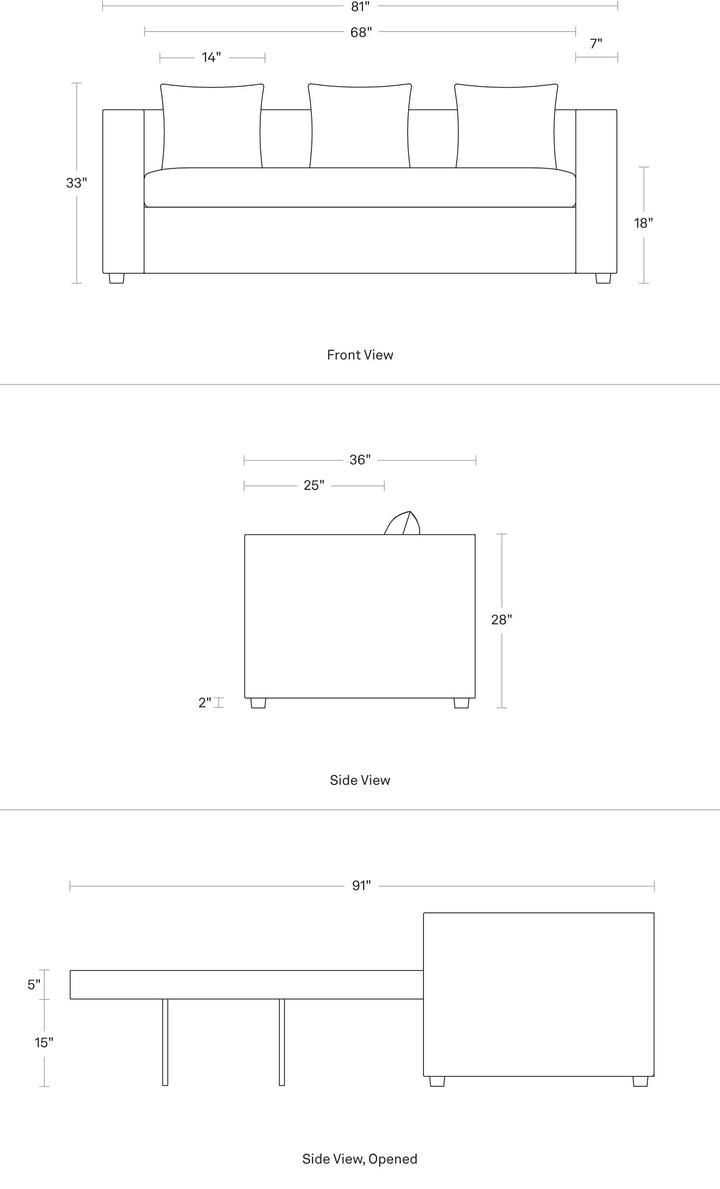 Mono 81" Sleeper Sofa